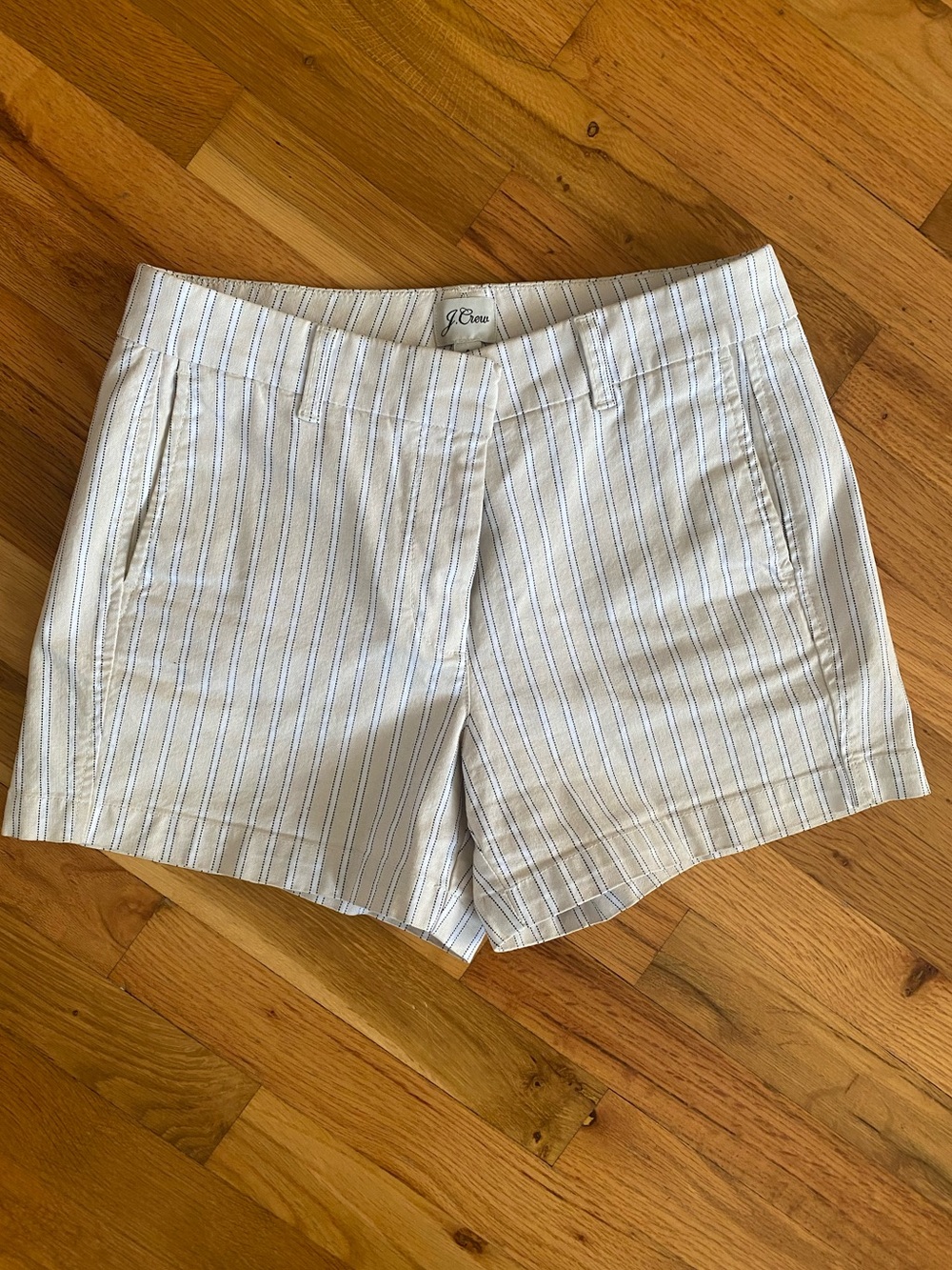 J.CREW Striped Chino Stretch Cotton Shorts